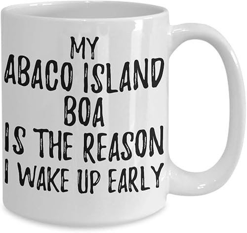 Miniatura 2 de My Abaco Island Boa Is The Reason I Wake Up Early Mug Funny Gift For Lazy Animal Lover Mom Dad Coffee Tea Cup Large 15 oz