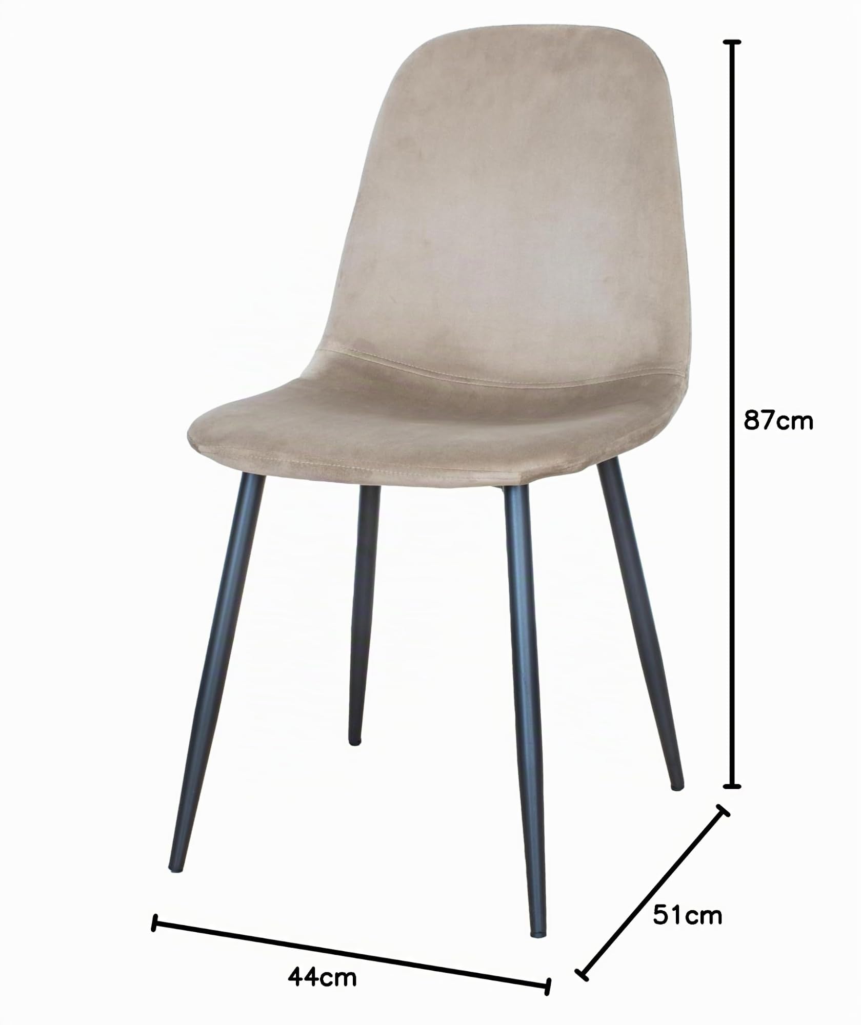 GARDENIA Sedia Cucina Soggiorno Moderna in Vellutino Becky Beige 1 Pezzo