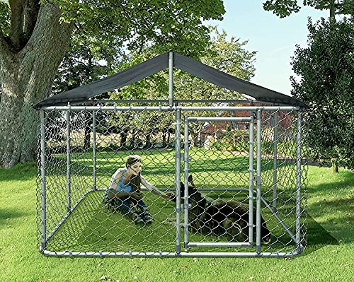 Kullavik Dog Kennel Outdoor with Heavy Duty Galvanized Chain Link Dog Cage Chicken Coop Hen House, UV & Water Resistant… - Image 3