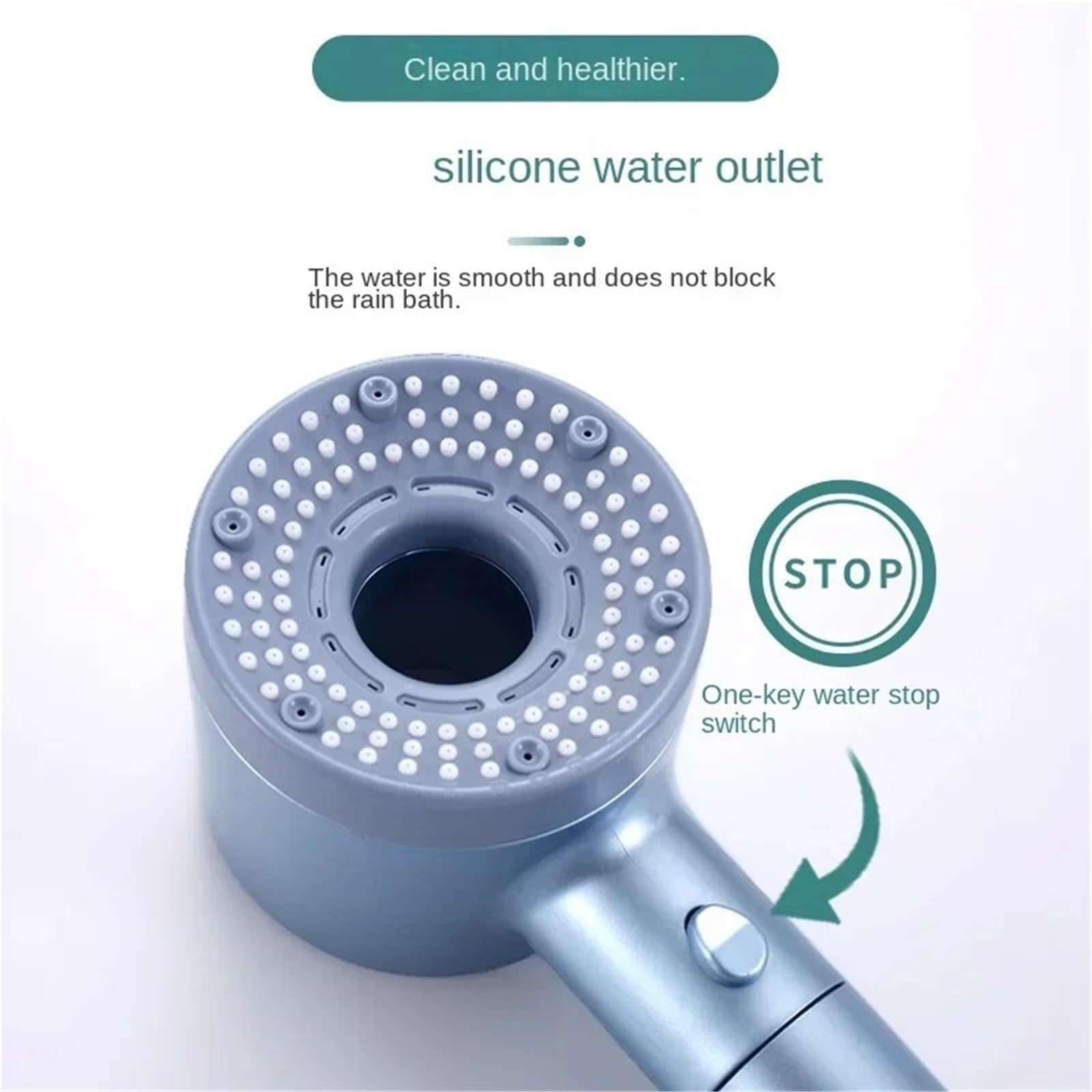 Cabezal de ducha presurizado con filtro, ajuste cinco niveles, baño doméstico, cabezal Para Ducha(White)