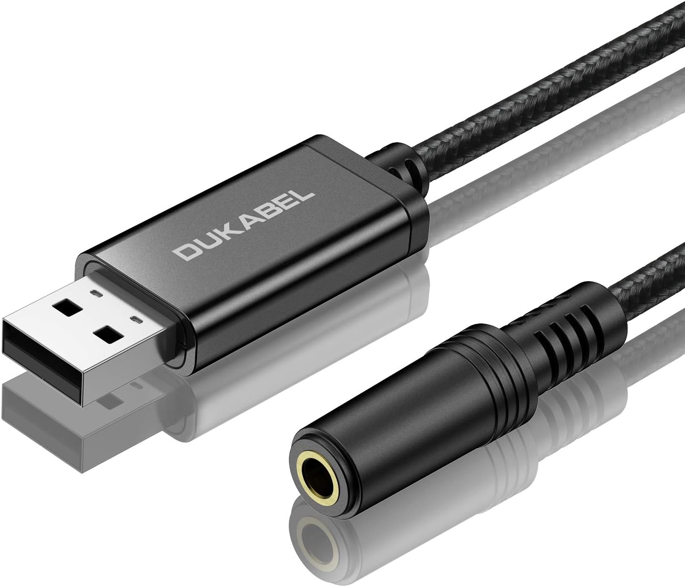 USB Audio Adapter, USB to 3.5mm Aux Adapter for Headset, TRRS Microphones, USB External Sound Card Converter for PC, PS4, PS5[240CM/6.6FT]