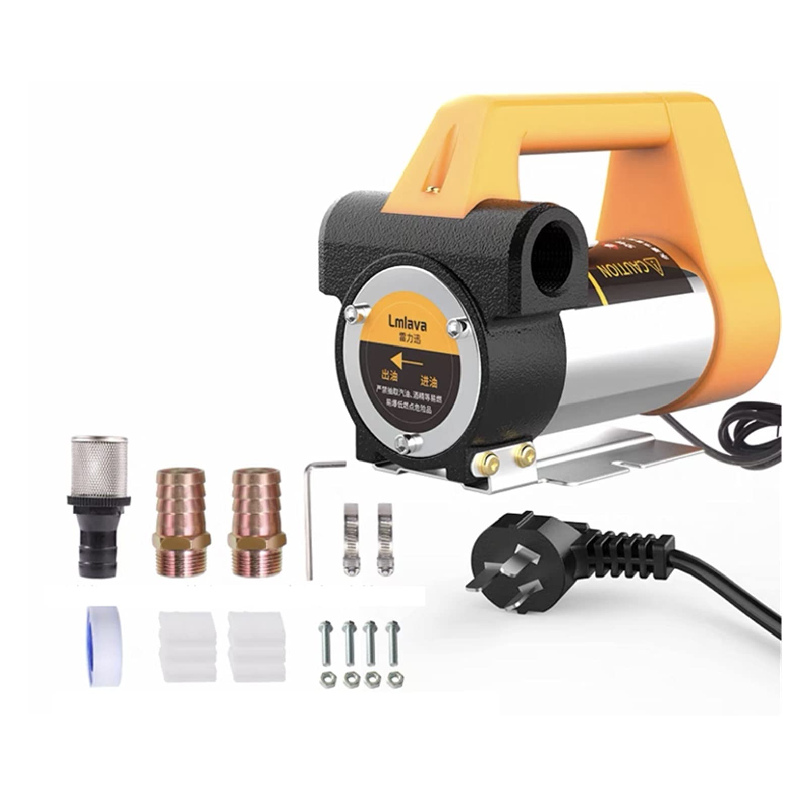 780W Electric Oil Pump DC 12V/24V Diesel Kerosene Transfer Pump Self-Priming 80L/Min Diesel Kerosene Pump Fuel Dispenser(Ac220)