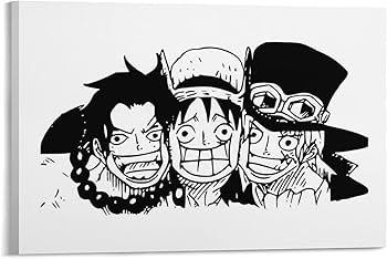 Amazon.co.jp: ルフィ サボ エース ワンピース 1 キャンバス アート