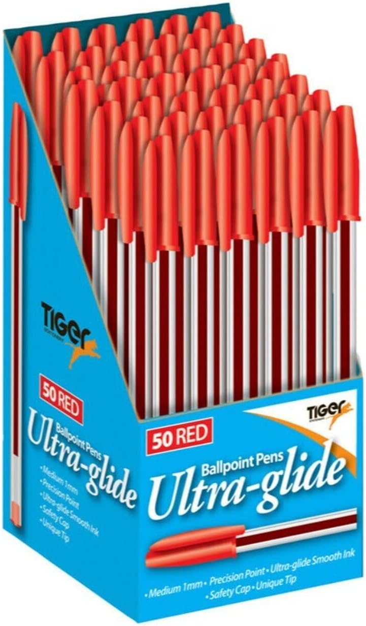 Tiger Stationery 301949 Ultra-Glide Ballpoint Pen - Purple (Pack of 50)