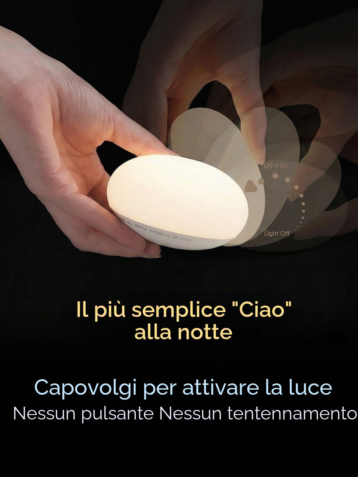 EASZZZ Luce notturna per bambini, luci notturne per l'allattamento al seno, morbida lampada notturna in silicone senza BPA, cura degli occhi, design facile da aprire, oscuramento continuo, confezione | Lampada tattile in silicone dimmerabile per cambio pa