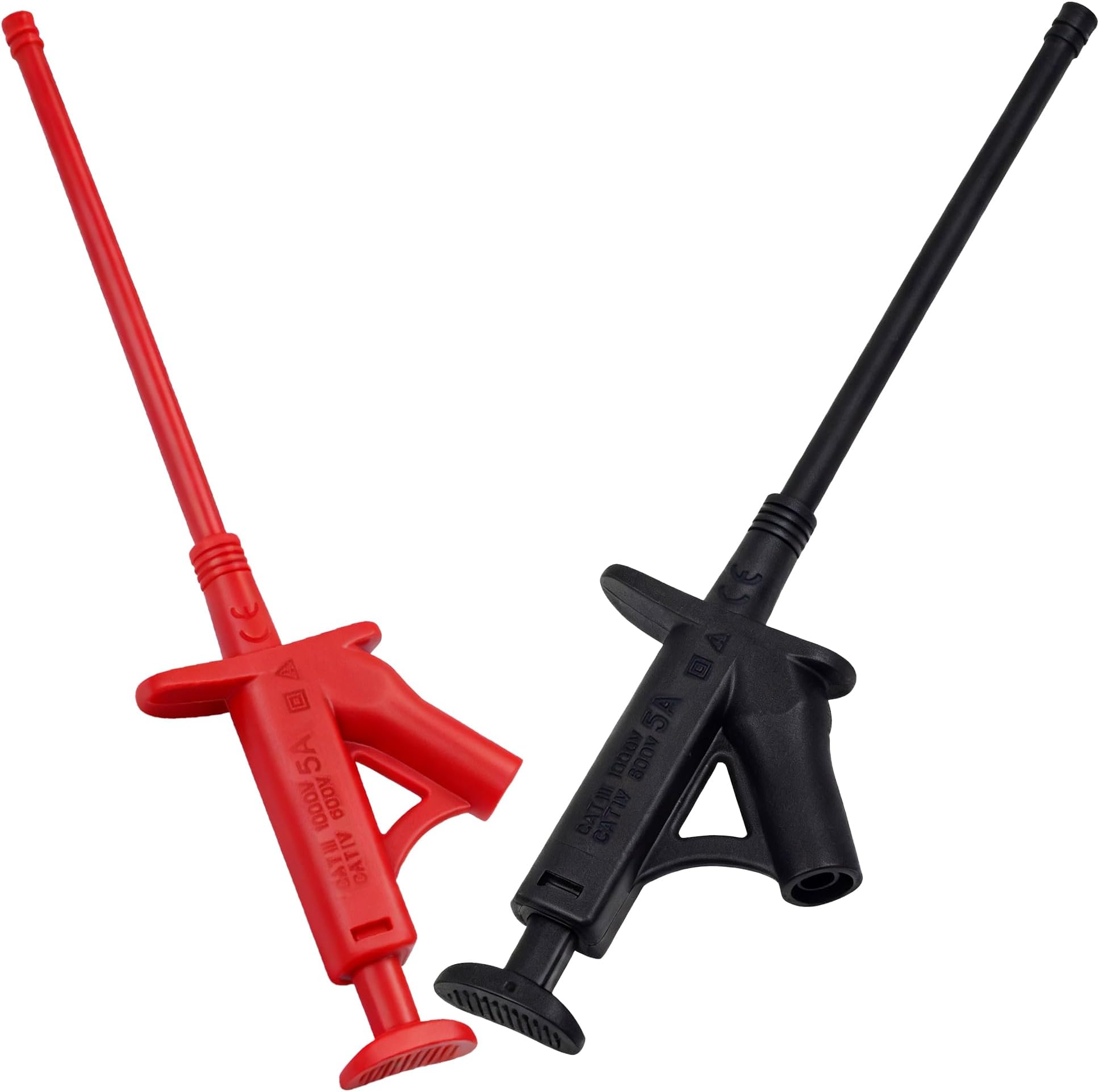 ZIBOO ZB-T15 Flexible Test Hook Clip,Professional IC Test Hook Clip Grabbers Probe Jumper,High Voltage Flexible Test Hook Clip Insulated Quick for Multimeters, Clamp Meters and Automobile Inspection