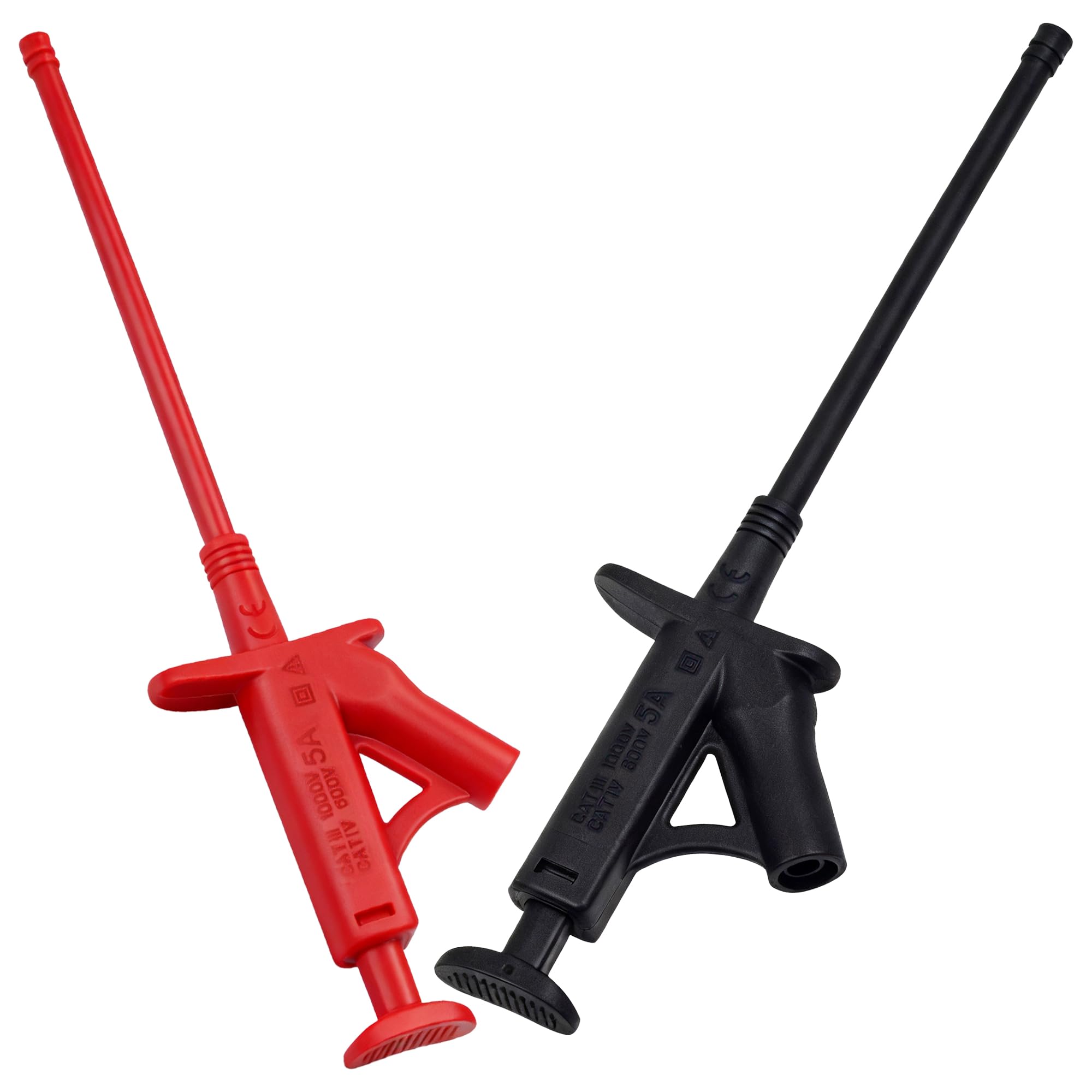 ZIBOO ZB-T15 Flexible Test Hook Clip,Professional IC Test Hook Clip Grabbers Probe Jumper,High Voltage Flexible Test Hook Clip Insulated Quick for Multimeters, Clamp Meters and Automobile Inspection