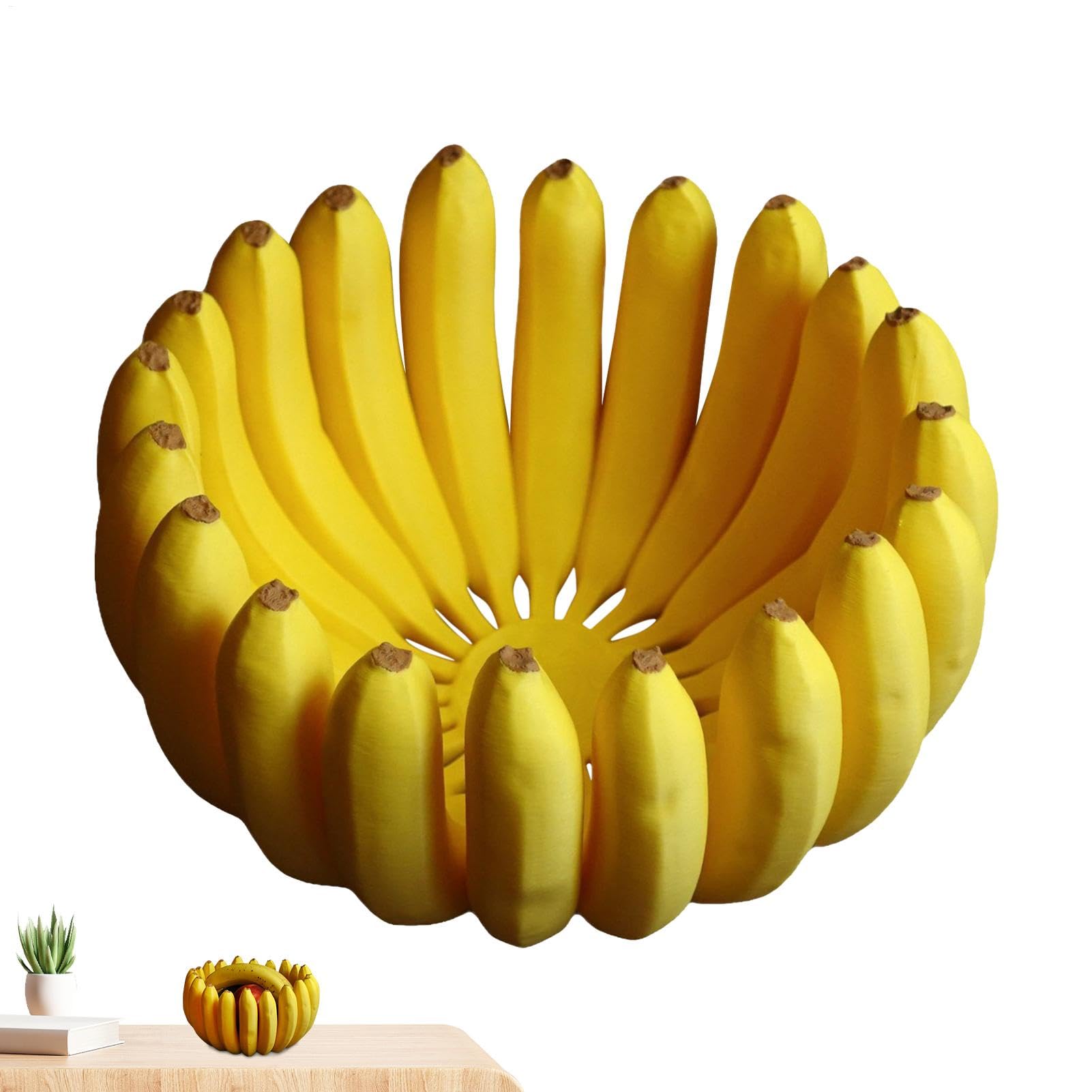 Ciotola a banana stampata in 3D, ciotola decorativa a forma di banana, centrotavola a forma di banana, decorazione da tavolo a forma di banana, 15 x 15 x 9 cm, creativo per banane,
