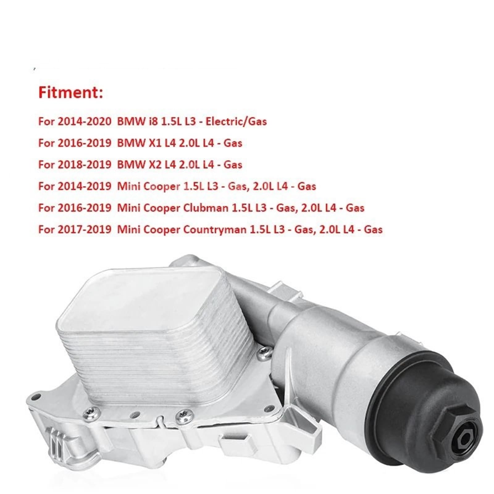 Chłodnica oleju samochodowego Pasuje do Bmw serii 2 F45 F46 X1 F48 X2 F39 Mini F56 F55 F54 obudowa filtra oleju silnikowego 11428511391 11428585235 aluminiowa chłodnica Płyta chłodząca