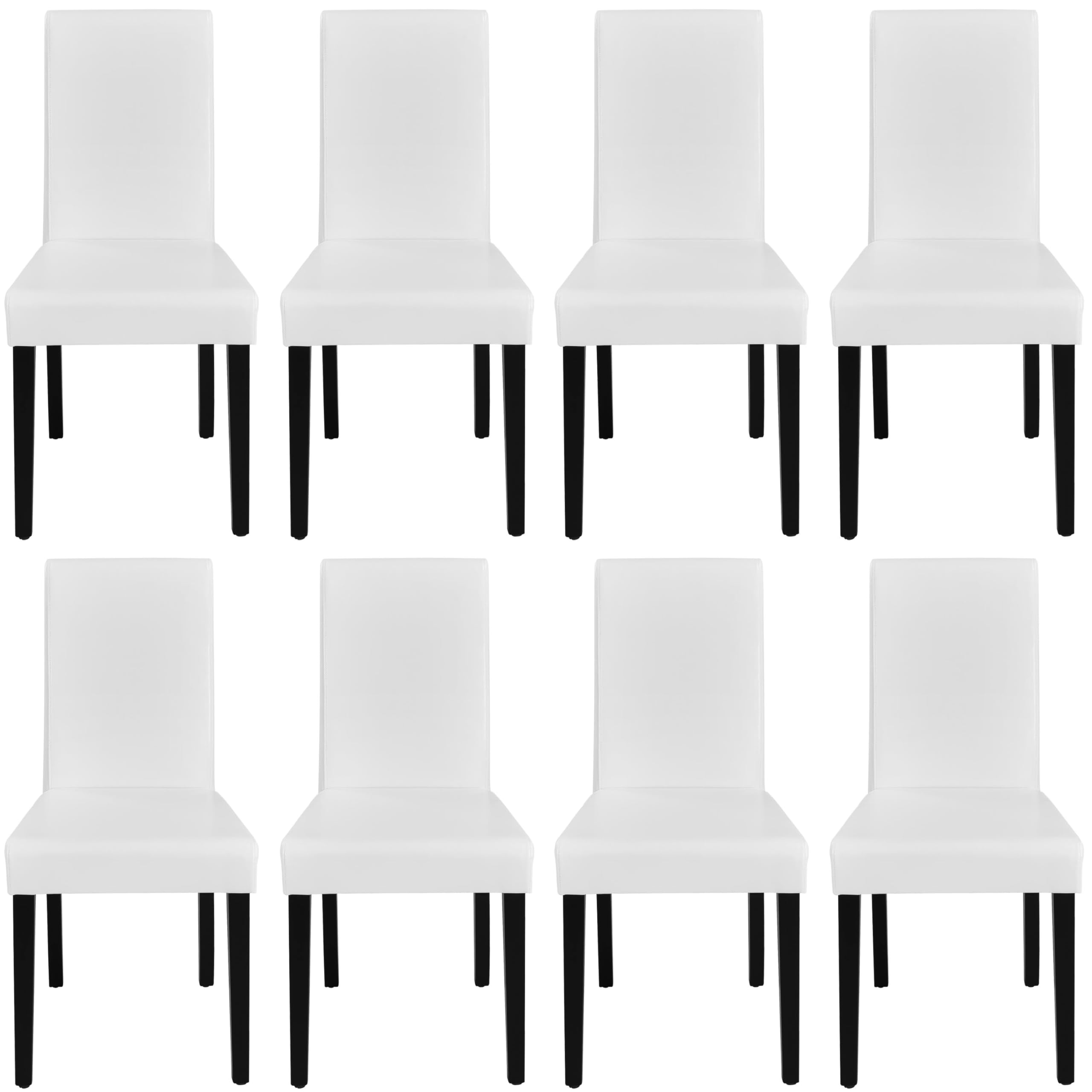 Yaheetech Dining Chairs Set of 8 Dining Room Chairs High Back Parson Chairs Upholstered Dining Chairs with Wood Legs for Home, Restaurants, White
