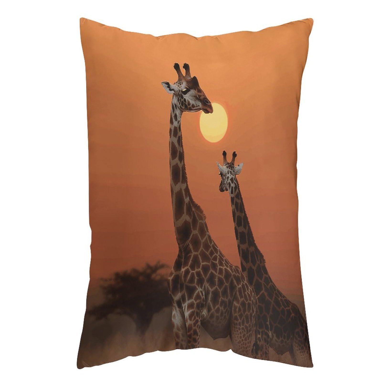FekiLoot Giraffe at Sunset Throw Pillow Cover Soft Pillowcase with Hidden Zipper Lumbar Decorative Throw Pillow Covers Luxury Cozy Pillows Shams Rectangle Cushion Cases