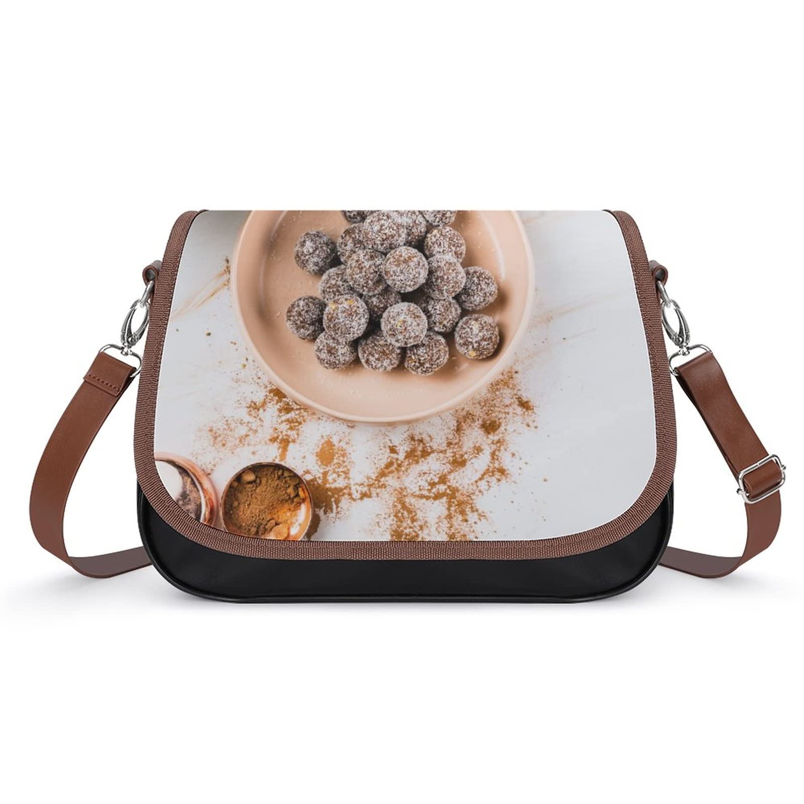Bolso Bandolera Personalizado Bolsos de Hombro Estampado Flores Bolsos Cruzados Vintage para Mujer Carita de Fruta