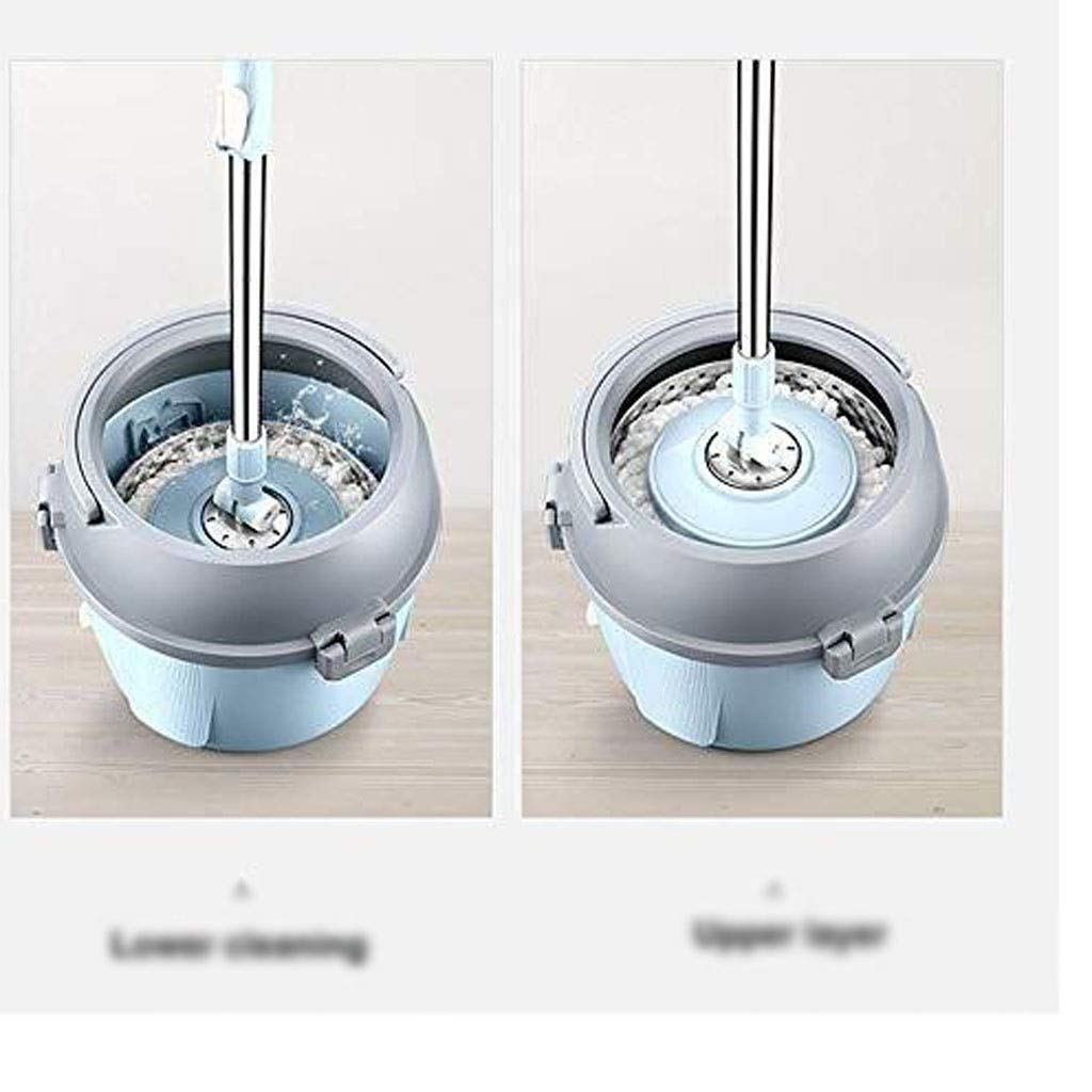 Fregona， Fregona, Sistema de Cubo fregona Giratorio 360 Grados con 2 Cabezales Microfibra y Mango Ajustable for el hogar