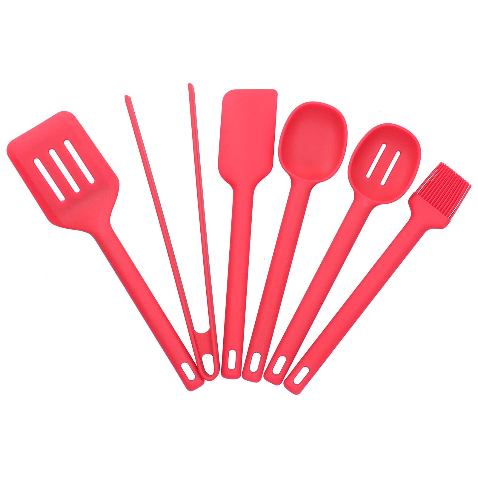 Set di 6 Utensili da Cucina Rossi con Isolamento Termico e Silicone antiscottatura per Cucinare