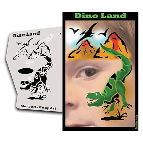 Face Painting Stencil - StencilEyes Profile Dino Land