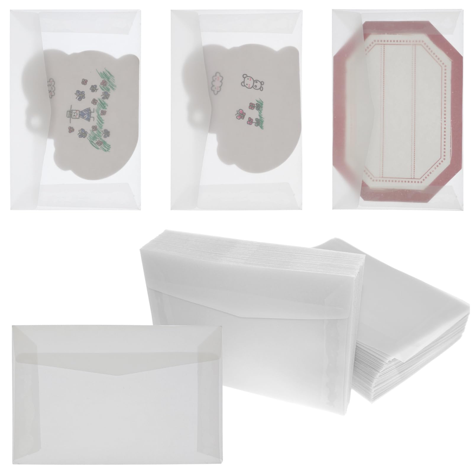 Lind Kitchen Transparent Frosted Translucent Sulfate Envelope 7X10cm Creative Ins Style Simple European Literature Postcard Sealing Paper