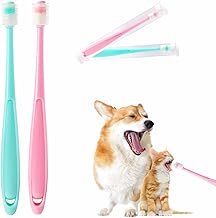 Vin beauty 2 Pack Small Dog & Cat Toothbrush,360 Degree Soft Silicone Pet Toothbrush Cat Dental Care Dog Oral Hygiene Deep Clean Pet Teeth Cleaning Kit