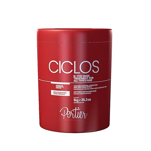Portier Ciclos B-Tox - Mascarilla capilar para cabello seco dañado con sellado capilar reconstructivo, soporte tratado con color de