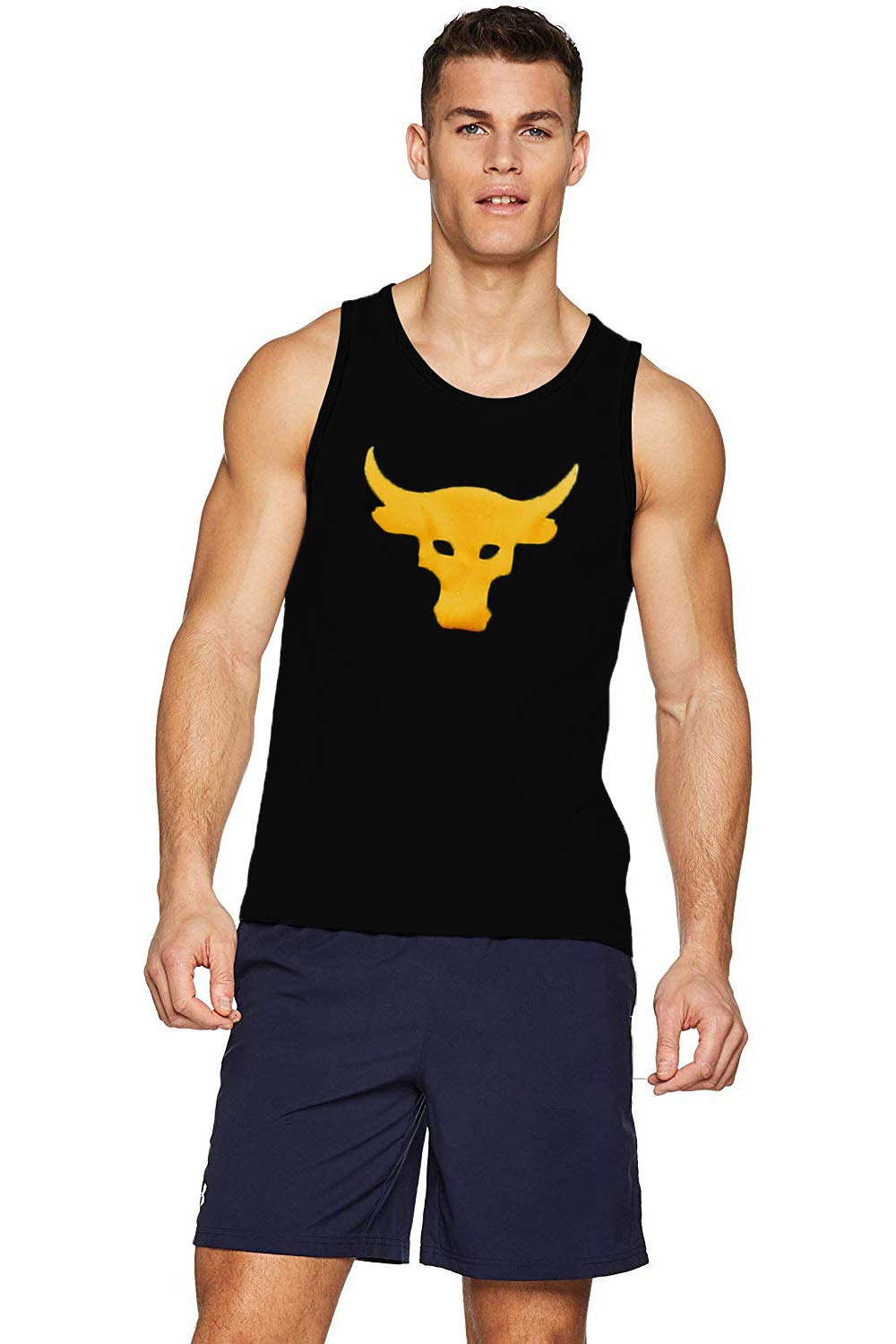 THE BLAZZE 0101 Men's Sleeveless Black Gym Tank Gym Stringer Tank Tops Gym Vest Muscle Tee Sleeveless Cotton T-Shirt for Men