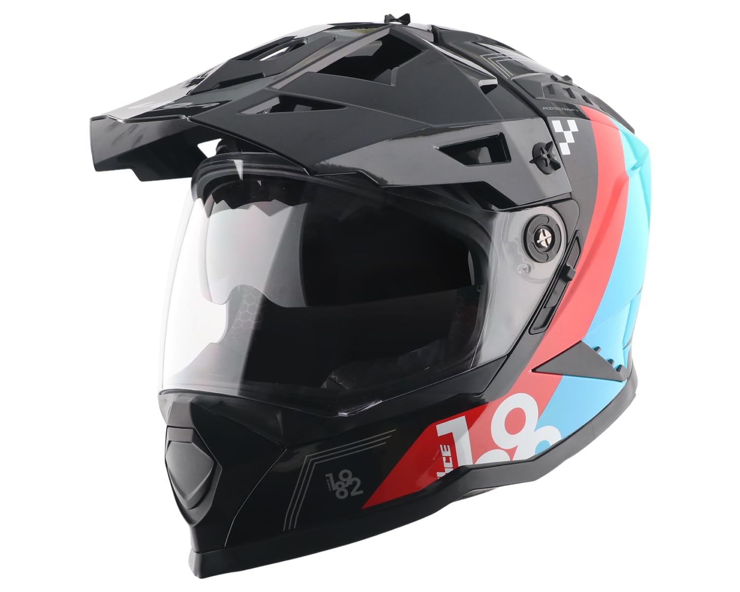 Vega VF 11 Dirt-X Aircraft Full Face Riding Helmet with Aerodynamic ABS Shell, Shock Absorbing Interior, Ventilated Comfort Fit, Racing -Inspired Design – Black Red-image-16