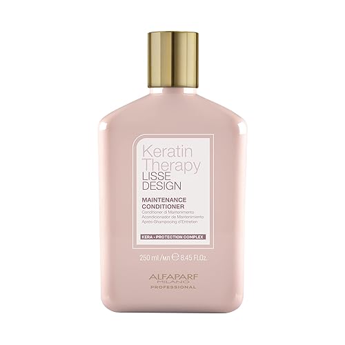 Alfaparf Milano Lisse Design Keratin Therapy - Acondicionador para el cabello sin sulfato con colágeno vegetal para suavizar y dar brillo al cabello