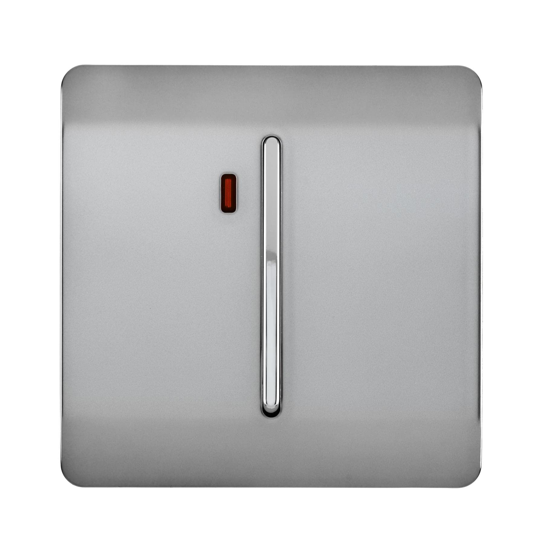 Trendi Switch Brushed Steel Screwless Artistic Modern Decorative Glossy Double Pole 45 A Cooker Switch Control Unit Inc Neon Indicator For Indoor Use In - Art-Whs2bs