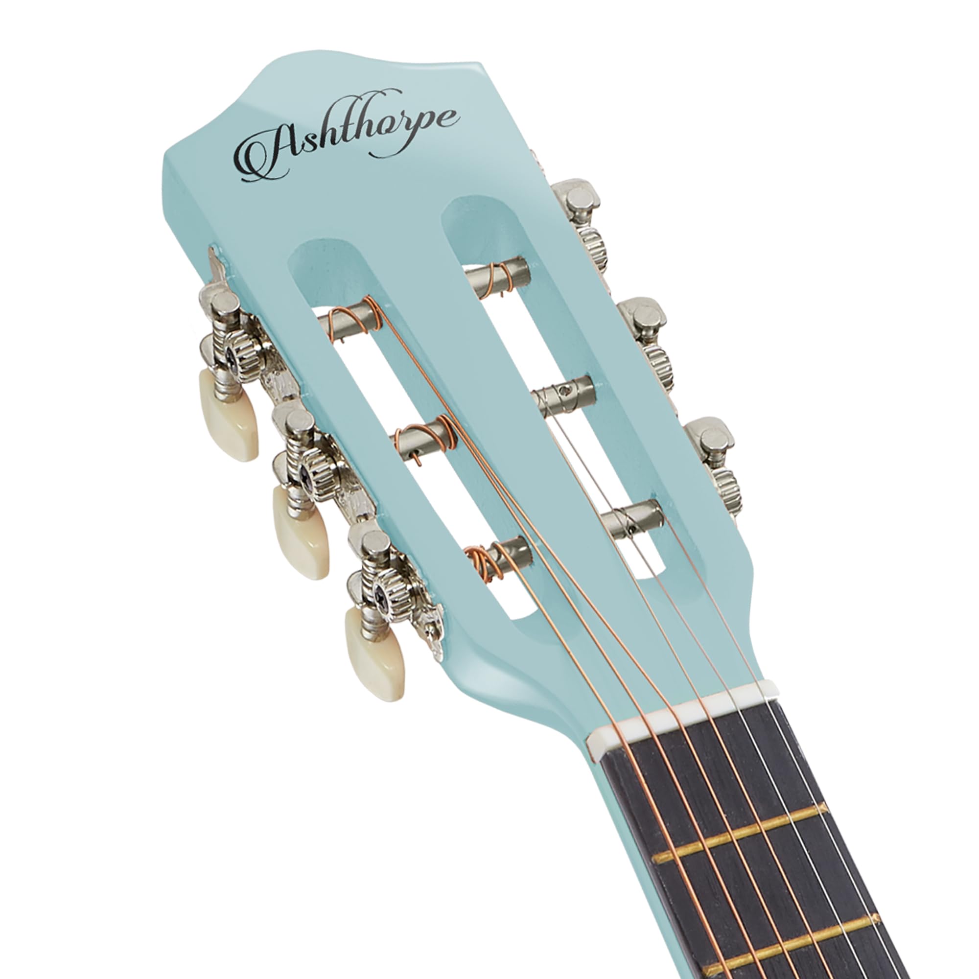 Ashthorpe Guitare acoustique pour débutant (bleu clair) - Kit de démarrage basique avec sac de transport, cordes, sangle, accordeur, médiators - 76,2 cm