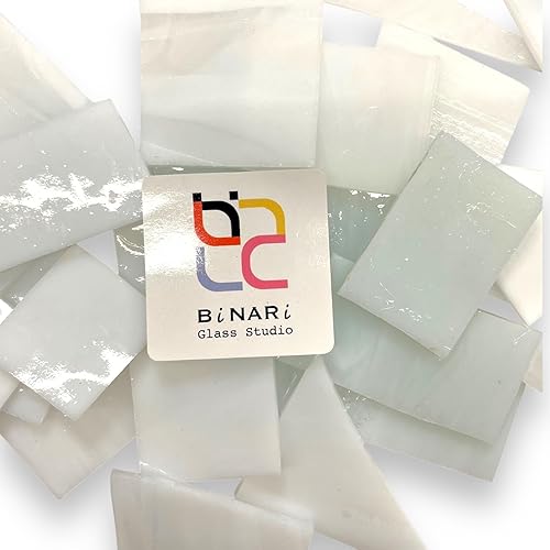 Miniatura 2 de Binari - Hojas de mosaico de vidrio de vitral, azulejos de mosaico de vidrio para manualidades. Varios colores y texturas (tono negro)