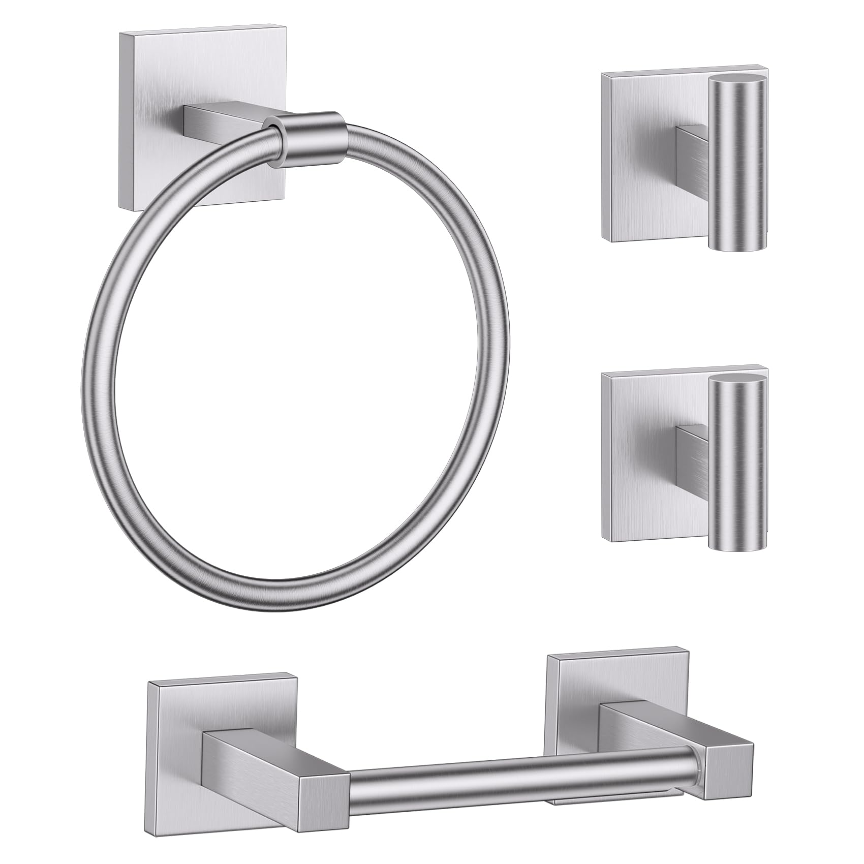 Brushed Gold Bathroom Hardware Set - Toilet Paper Holder & More -21