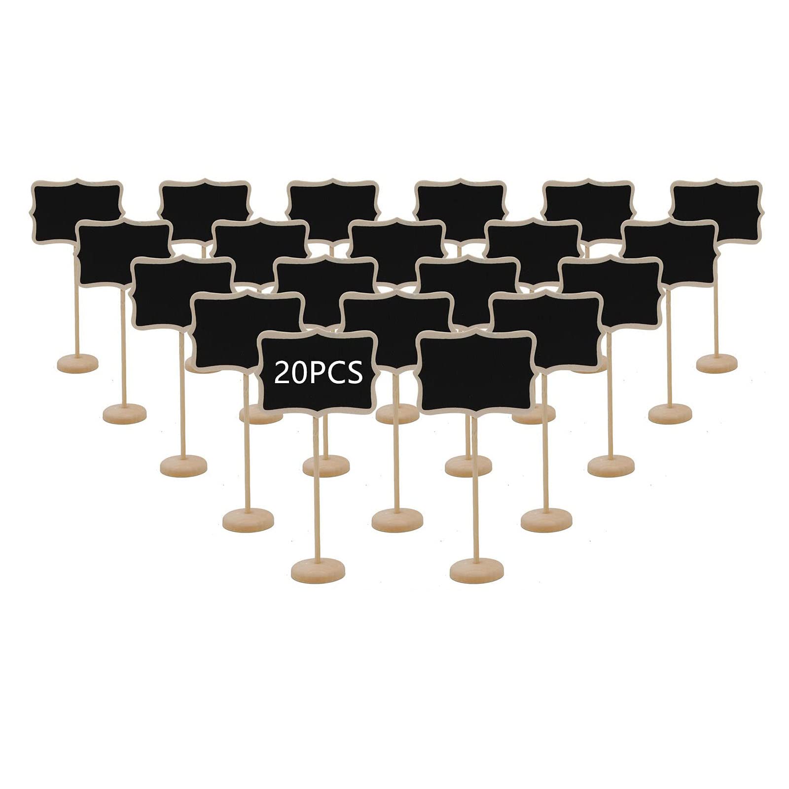 Wood Mini Chalkboard Sign with Easel Stand,Food Labels for Party Buffet,Blackboard for Message Board Signs,Weddings Place Cards, Birthday Parties,Table Numbers,Plants,Special Event Decorations(20PCS)