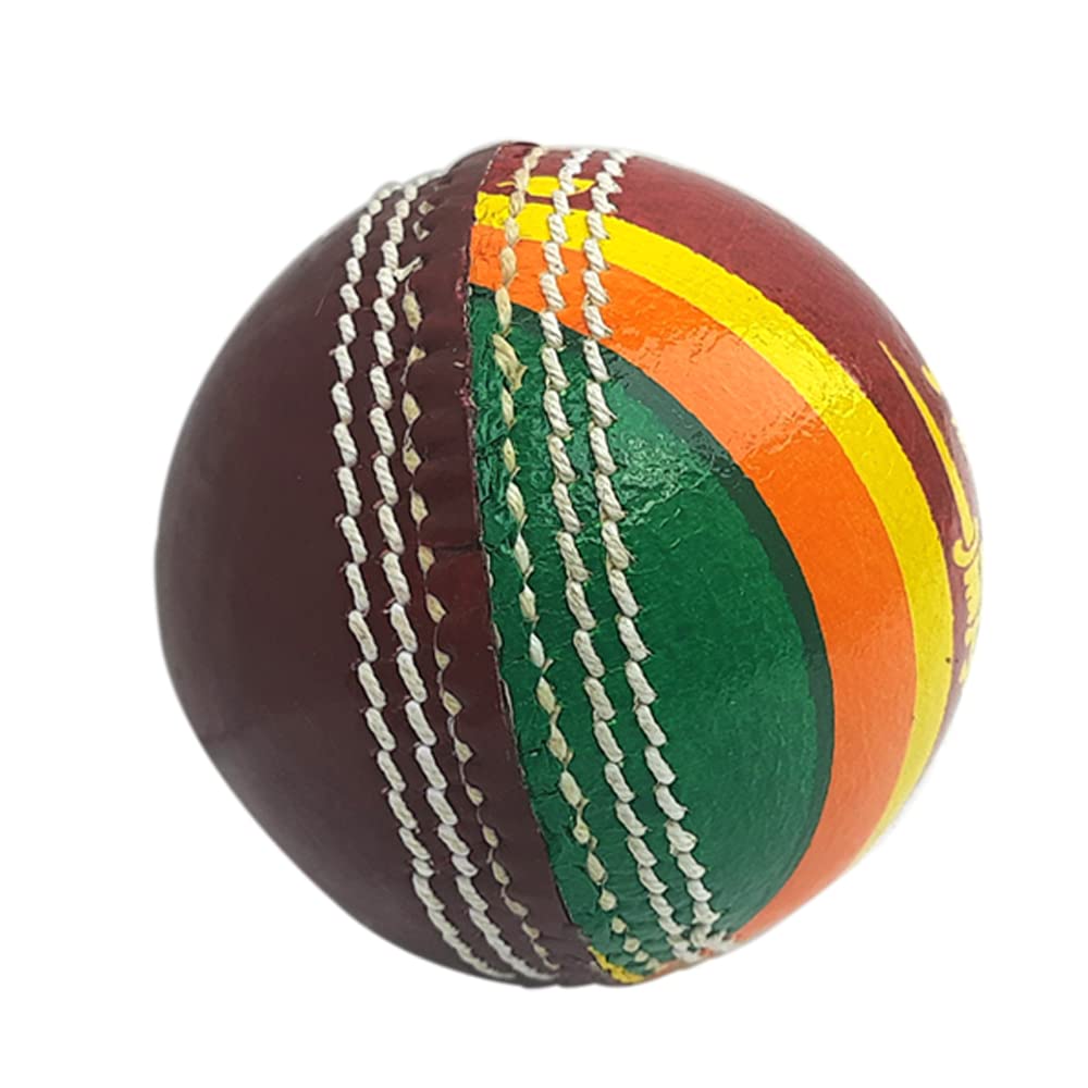 Kosma Handgenähter 2-teiliger Cricketball aus Leder (1 Packung) | Standardgröße – 156 g | Premium-Qualität Lederflagge Cricketball | Fan-Edition – Sri Lanka Flagge | perfektes Souvenir & Geschenk