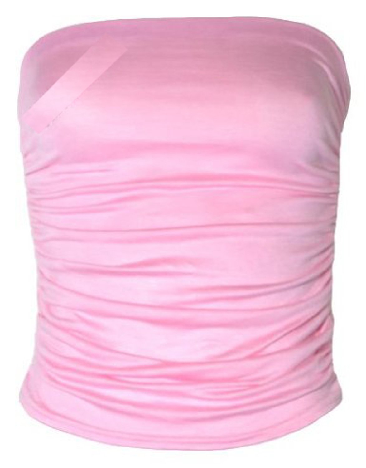 Crazy Girls Women Ladies Ruched Bandeau Boob Tube Vest Crop Bra Top (XL-UK16/18, Baby Pink)
