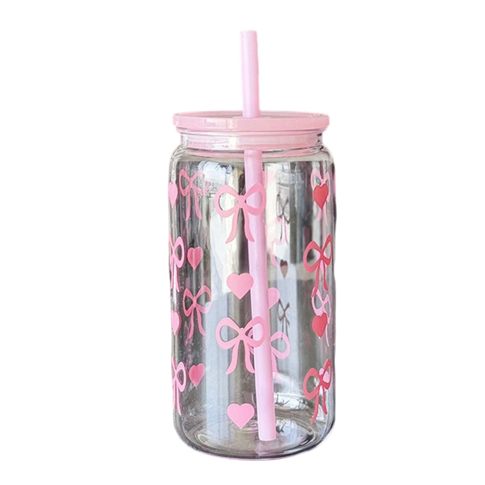 16oz Bownot Cup with Straw for Girls Drinkware Travel Outdoor Kitchen Water Cups Novelty Drinking Cup
