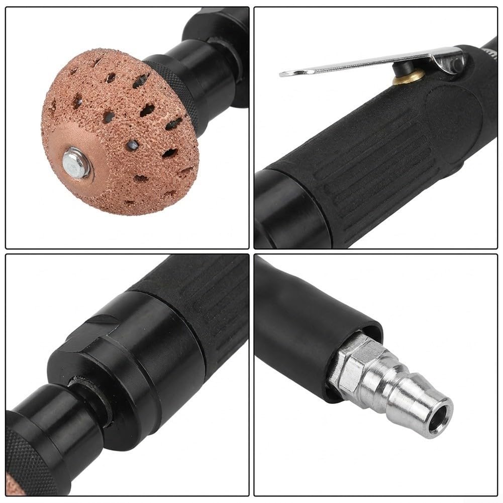 Pulidora neumática de neumáticos de baja 2500 RPM, herramienta de aire para reparación de ruedas de coche, camión, lijadora pulidora con rueda de 54.5 mm, acabado negro