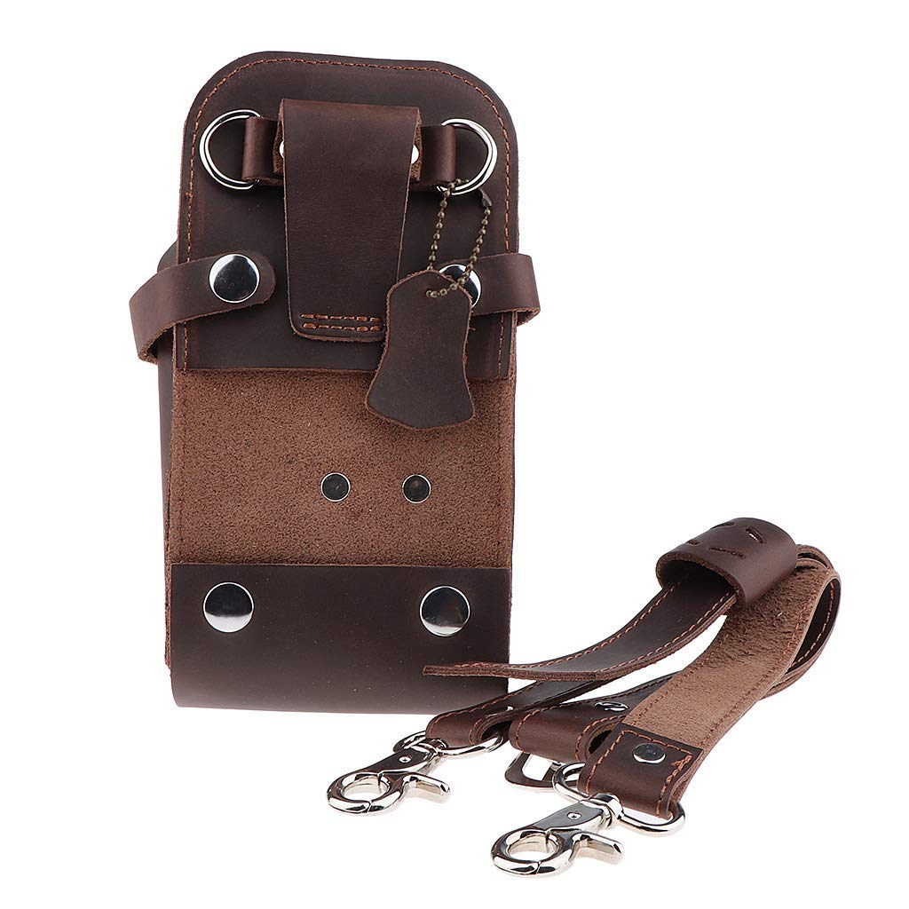 Friseur Scherentasche Werkzeugtasche Gürteltasche Friseursalon Werkzeug Tasche Organizer (Dunkelbraun)