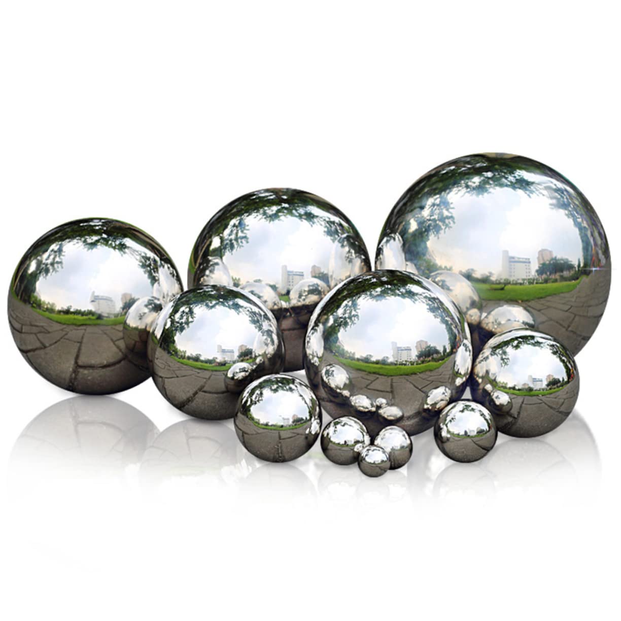 SEWOART Mirror Polishing Stainless Steel Hollow Metal Decorative Sphere for Garden and Home Wall Thickness Stainless Steel High Brightness Finish-image-48