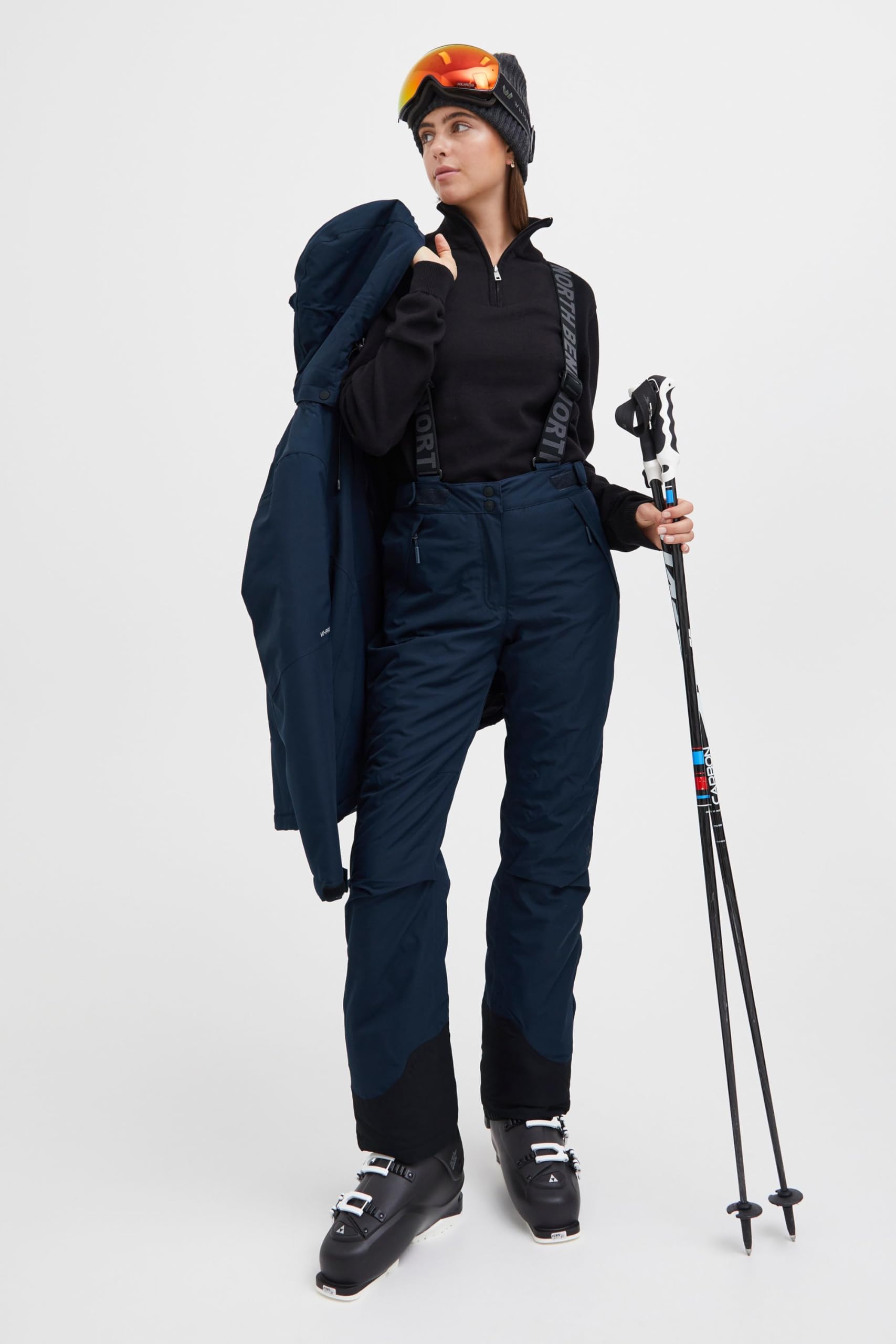NBHildi Damen Skihose wasserdicht Winddicht atmungsaktiv Schneehose Winterhose mit Wassersäule 10000mm W-PRO Wetterschutzsystem, Größe:46, Farbe:Navy Blazer (2048)
