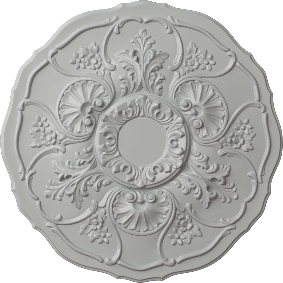 Ekena Millwork CM22CNFRF 22 OD x 1 1/2 P Cornelia Ceiling Medallion (fits Canopies up to 4"), Frost
