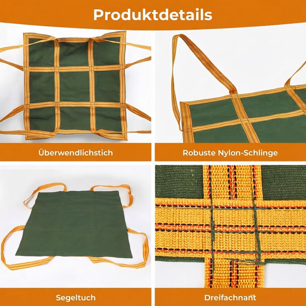 Hebe-Hebenetz 1x1 m Ladung Hängendes Hebenetz, Frachtnetz Tragfähigkeit 1T | Frachtnetz zum Be und Entladen von Fracht, Ladungsnetz aus Nylon und Leinwand, Schutznetz Gepäcknetz Ladungssicherung
