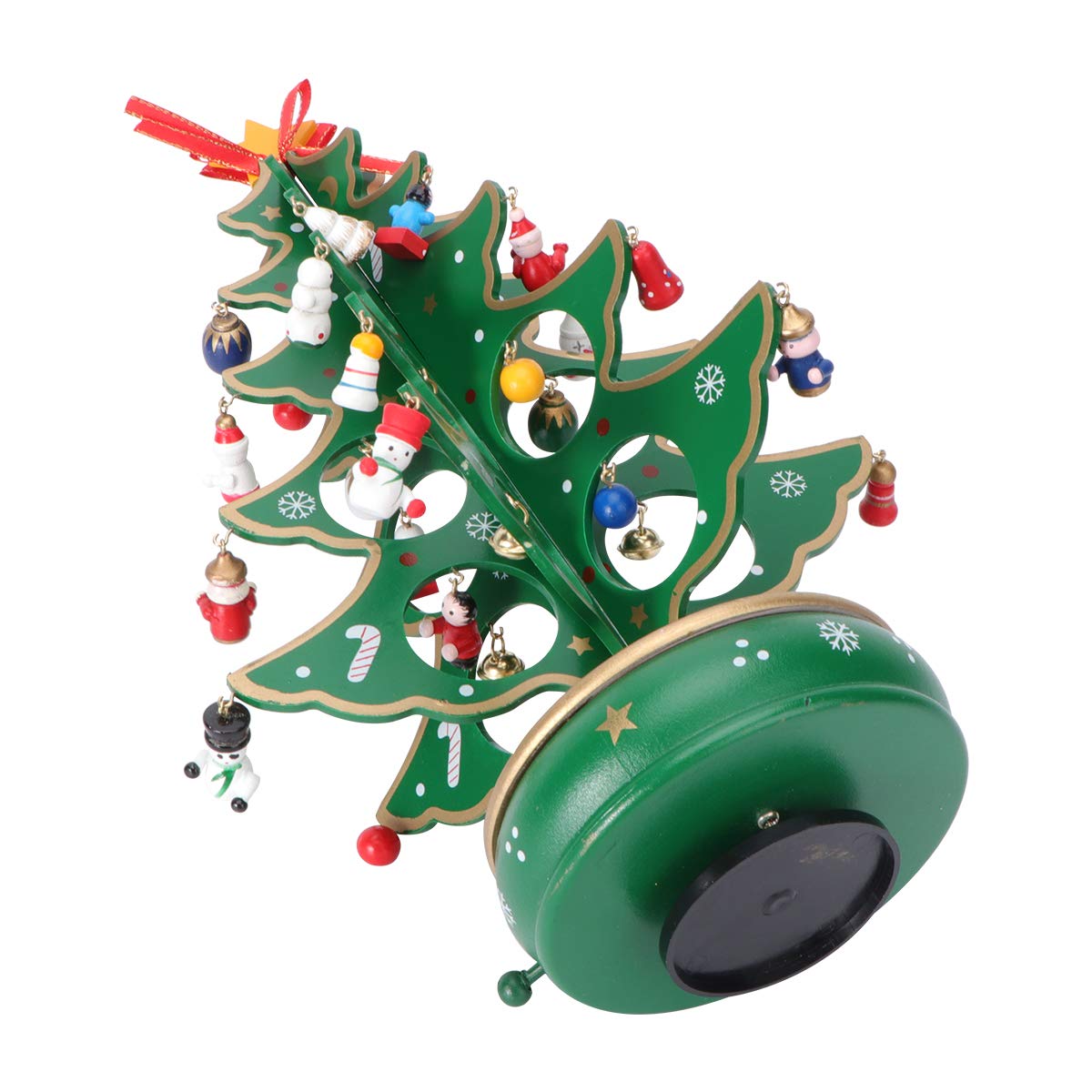 ifundom Classico Carillon in Legno Design a orologeria Albero di Natale con Pendenti Carillon in Miniatura Fatto a Mano per Il Compleanno Regalo di San Valentino (Verde) Xmas Supplies