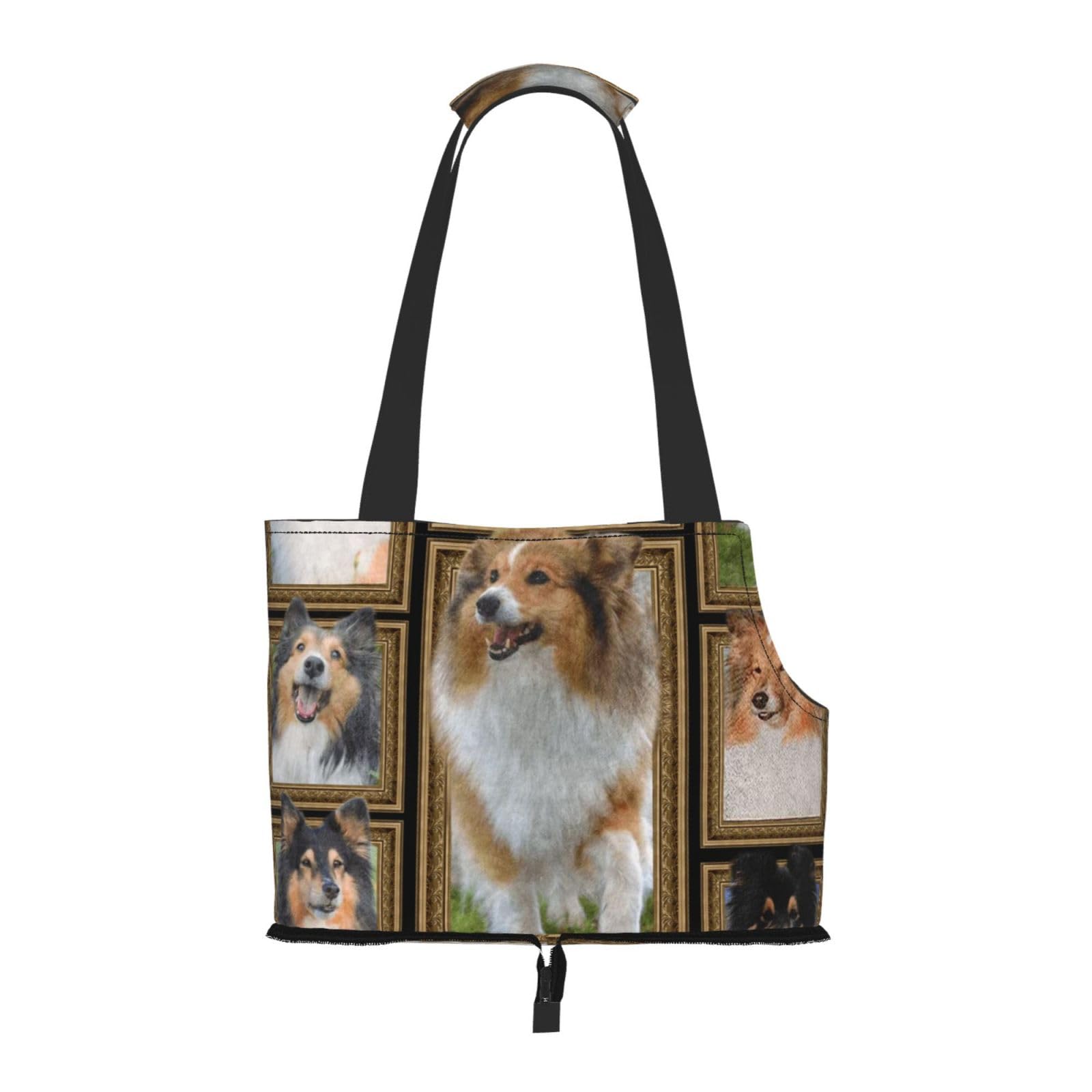 Xsovgoi Pet Carrier Purse, Sheltie Shetland Sheepdog Dog Tote Bag Carrier, Pet Cat Tote Bag