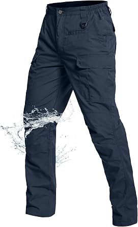 NAVEKULL Mens Outdoor Tactical Pants Lightweight Ripstop Military Hiking Work Cargo Pants with 9 Pockets