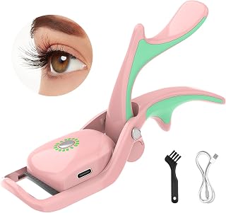 Heated Eyelash Curler, Professional Electric Eyelash Curler with 3 Temperature & Fast Heat 15s and Auto Stop Wide Angle for Women Natural Lashes, Eyelash Curler-Heated Rechargeable