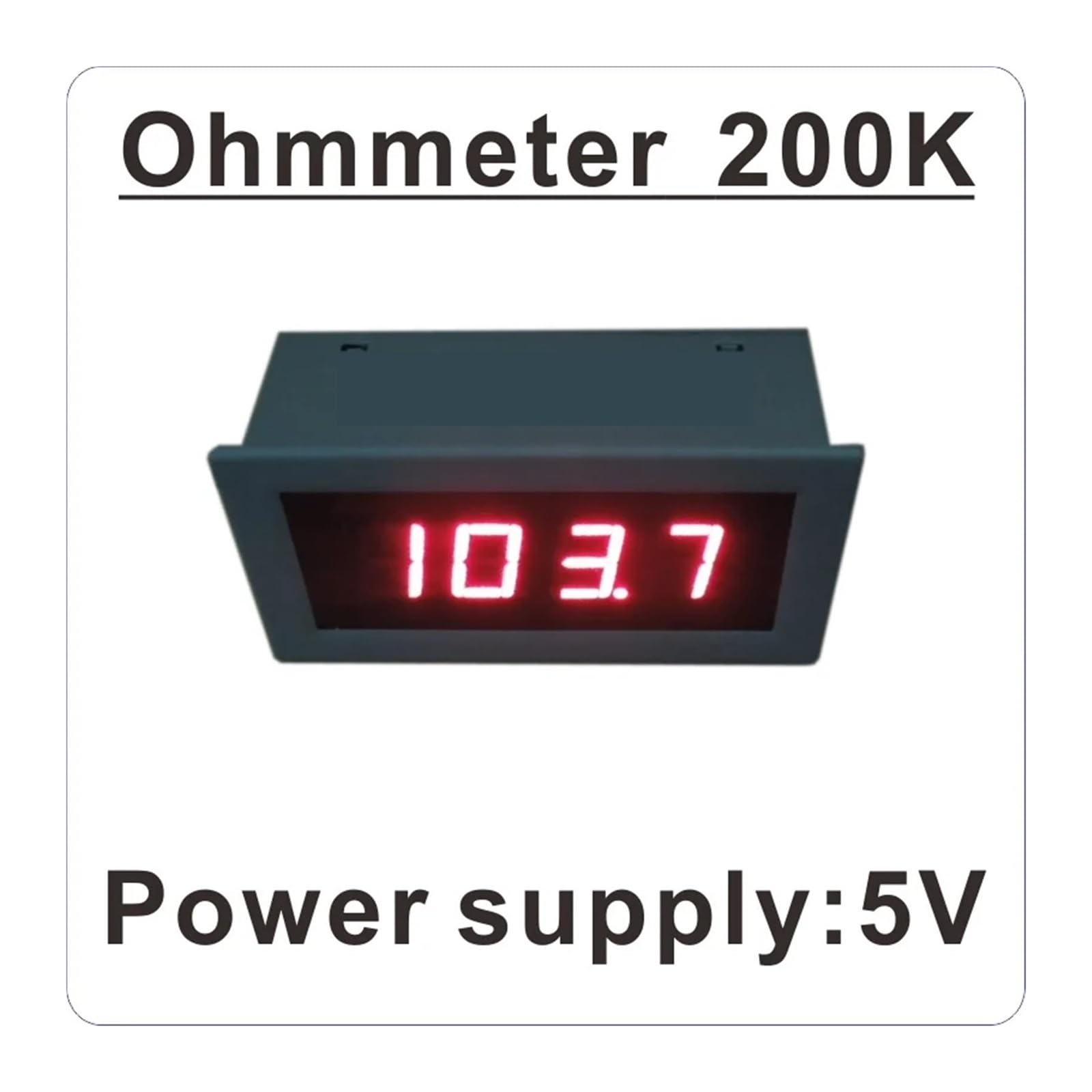 Monitor De Resistencia Con Pantalla LED Roja 5 V CC, Medidor, Comprobador Impedancia, Ohmios, Voltaje Suministro