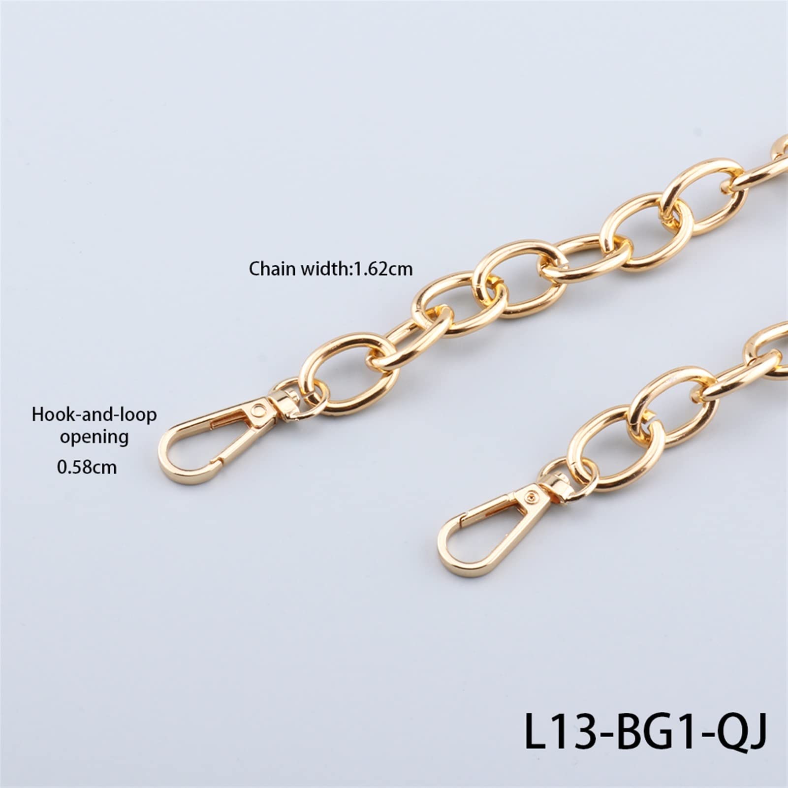 AOKITO 4 stuks zakkettingen, ketting draagriemen, metalen schouderriem, 40 & 60 & 100 & 120 cm, voor doe-het-zelf, tassen, handtaskettingen, schoudertas, handtas, reserveketting - goud