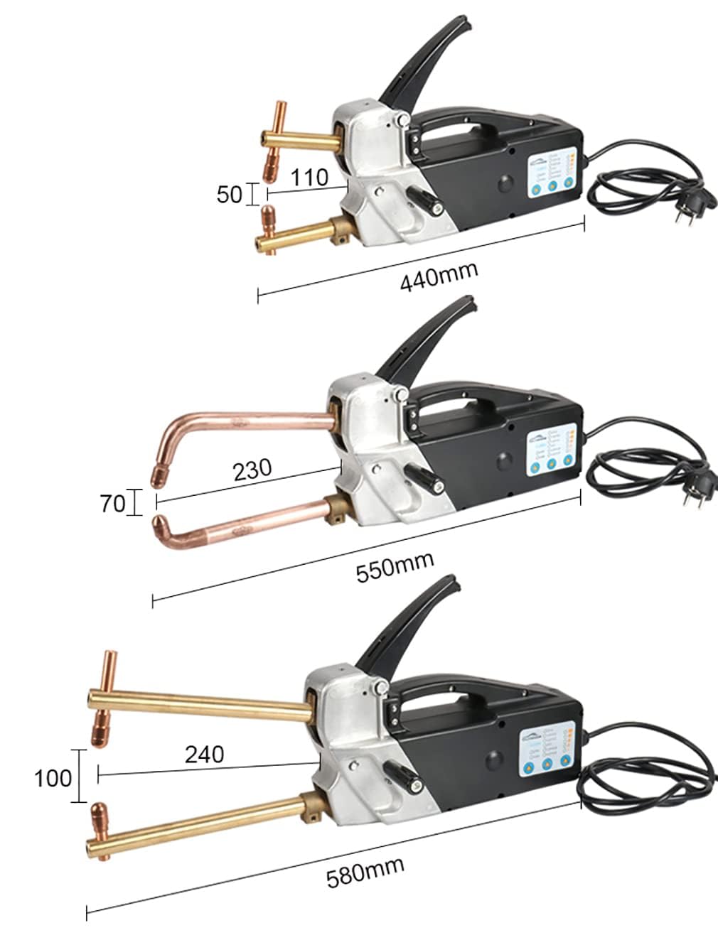 Soldadora por puntos de doble cara de 220 V y 2800 W, pistola de soldadura portátil de mano para reparación de láminas de acero suave de 2,0 + 2,0 mm, herramienta de taller/garaje