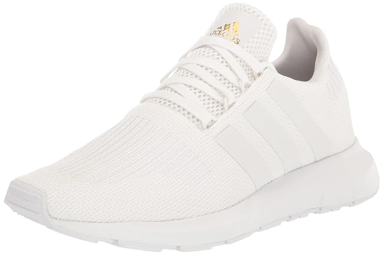 adidas Women's Swift Run Sneaker - 7 - White/White/Gold Metallic