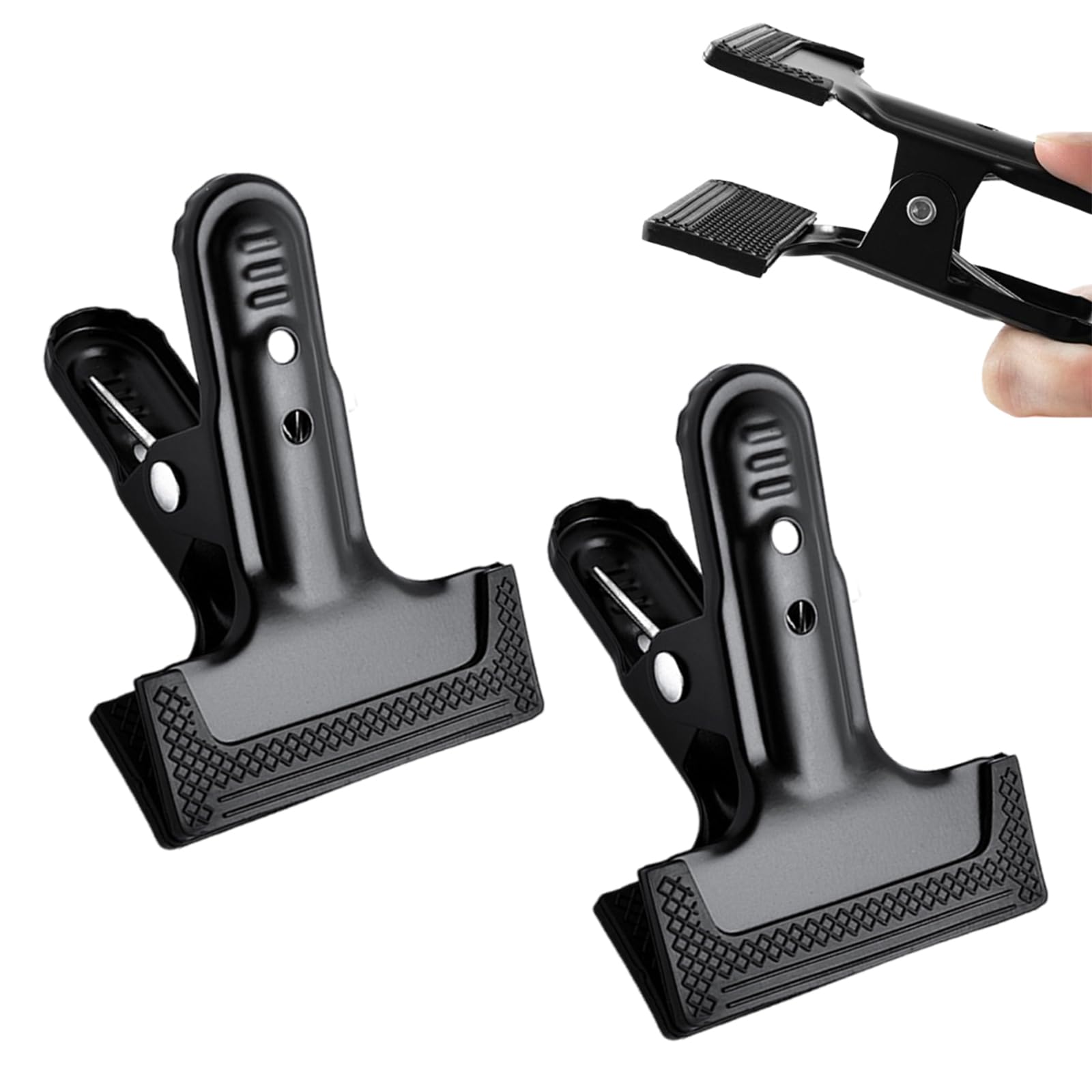 SensaBliss 強力クリップ 撮影用 金属 スプリングクランプ 大型クリップ 撮影布/背景布/スタンド/照明機材 に適用 万能クランプ 強力 固定 滑り止め 屋外 写真スタジオ用 2個入り
