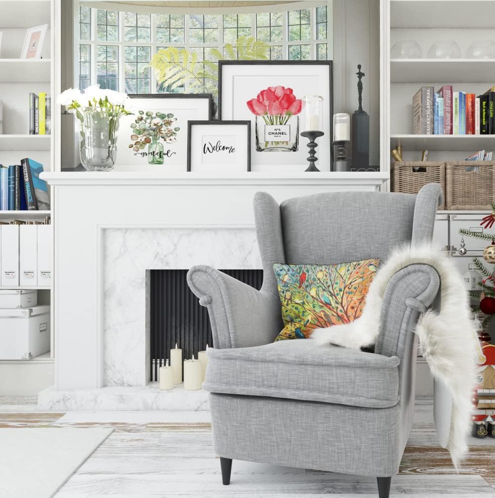 Unibedding Spring Birds Pillow Covers 18X18 Outdoor Farmhouse Blue Birds Throw Pillow Case for Sofa, Couch, Patio Home Holiday Decoration, 2 Pack