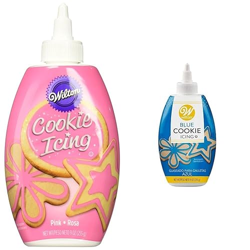Miniatura 1 de Wilton Glaseado de galletas rosa, 9 onzas, glaseado de galletas surtido y azul, 9 onzas, el embalaje puede variar